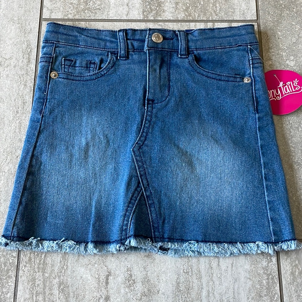 Ponytails Size 5,blue skirt with under shorts,5 pockets,elastic to adjust waist